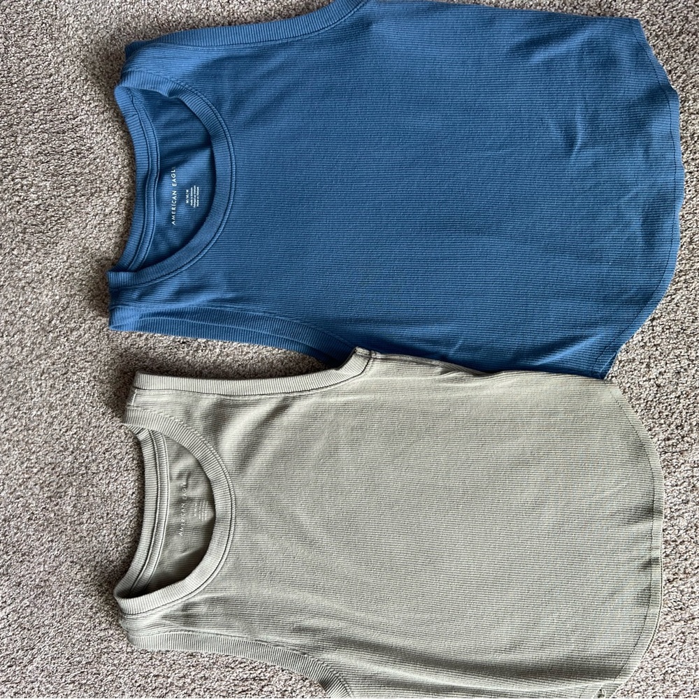 American Eagle tank tops size medium blue and light green